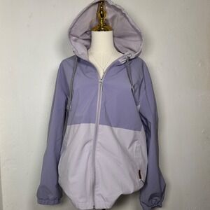 voyager lavender purple windbreaker hooded jacket outdoors travel activewear zip